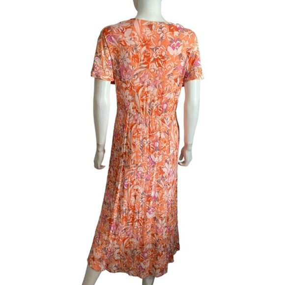 Torrid Lace Up Crinkle Gauze Floral Tea Length Dress 1X - Picture 5 of 7